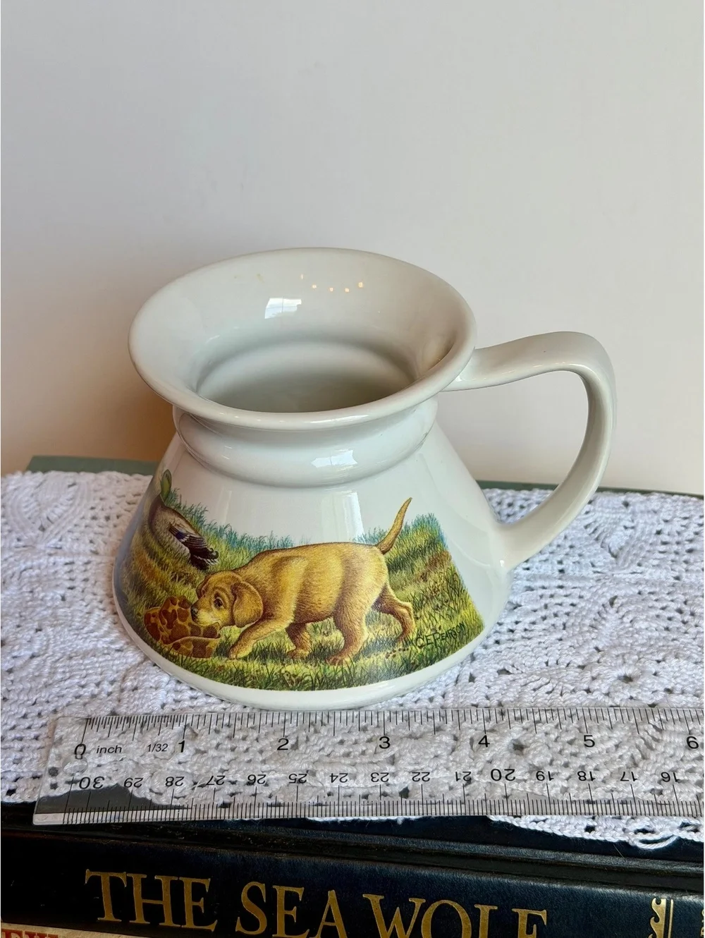 Vintage G.E. Peterson Hunting Dog Duck Ceramic Mug Retriever Sporting